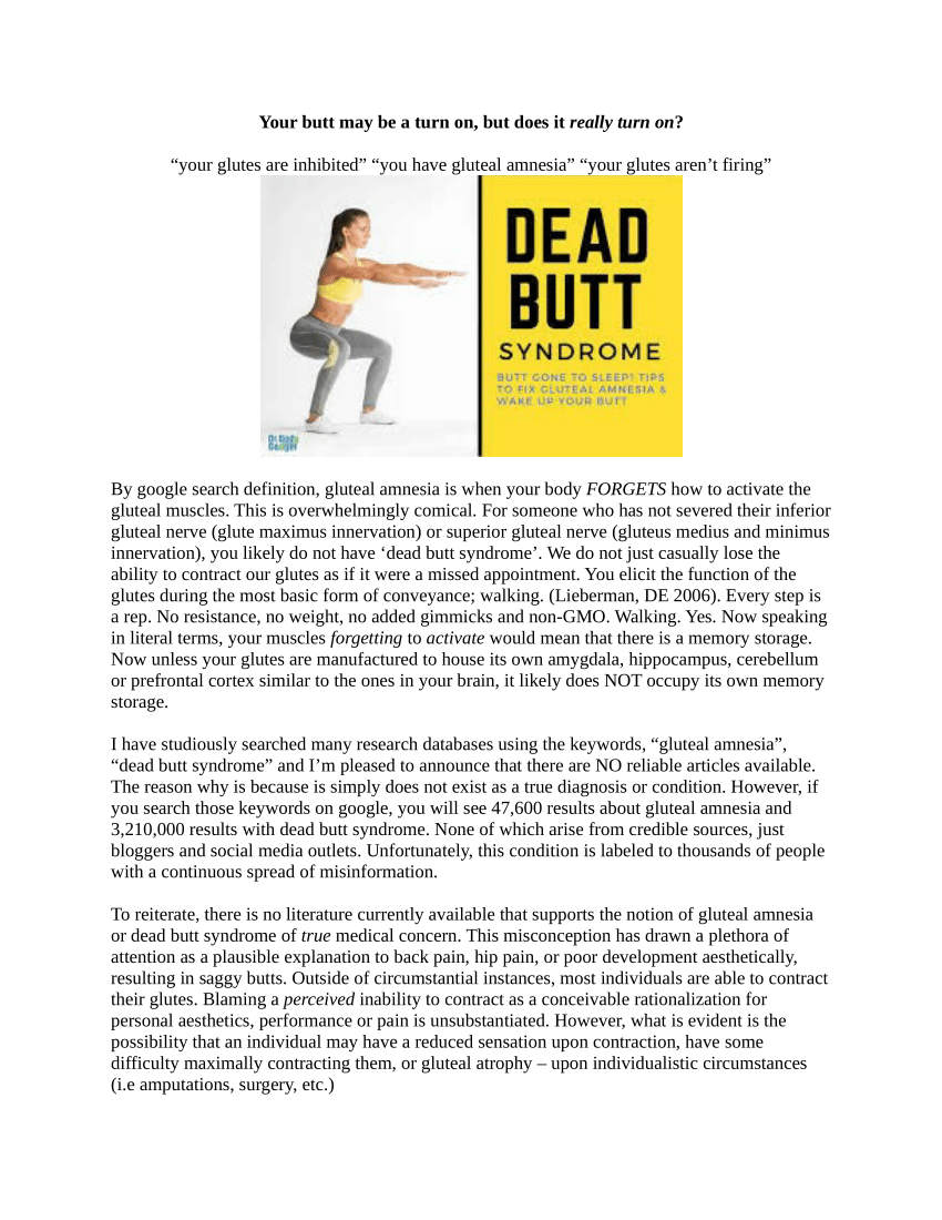 Dead Butt Syndrome Symptoms, Causes and Exercises - Dr. Axe
