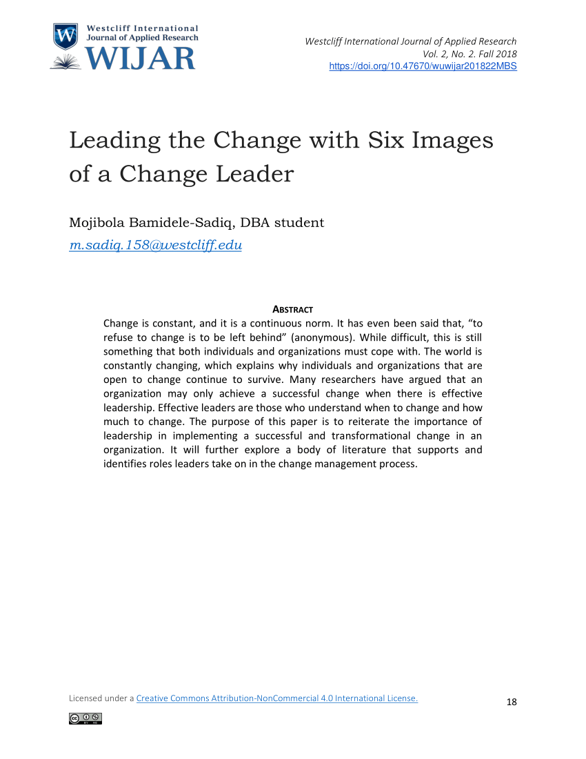 six images of managing change essay