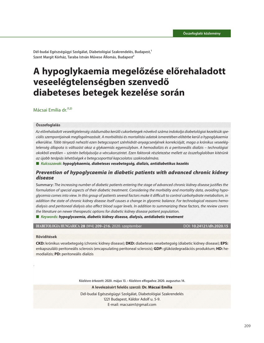 kezelése diabetes mellitusban szenvedő betegek az 1. és 2. típusú)