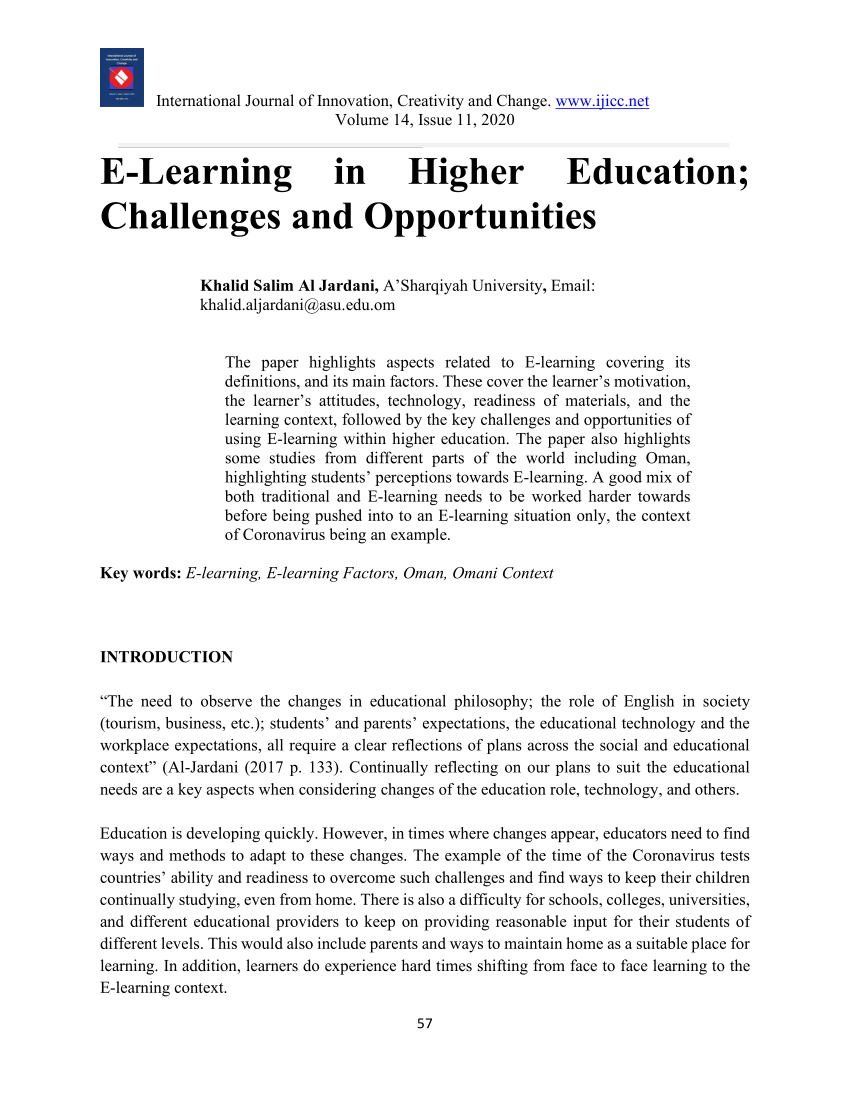 a research paper on online education
