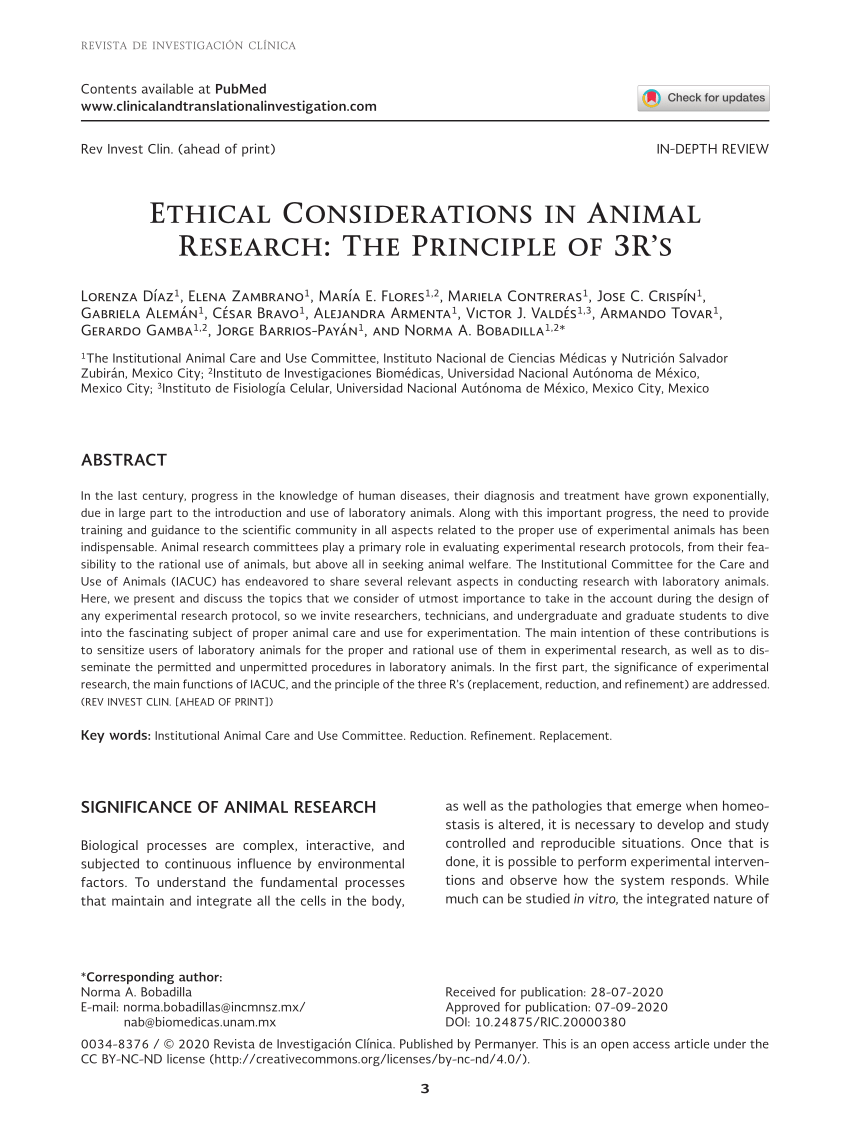 scholarly articles on animal research