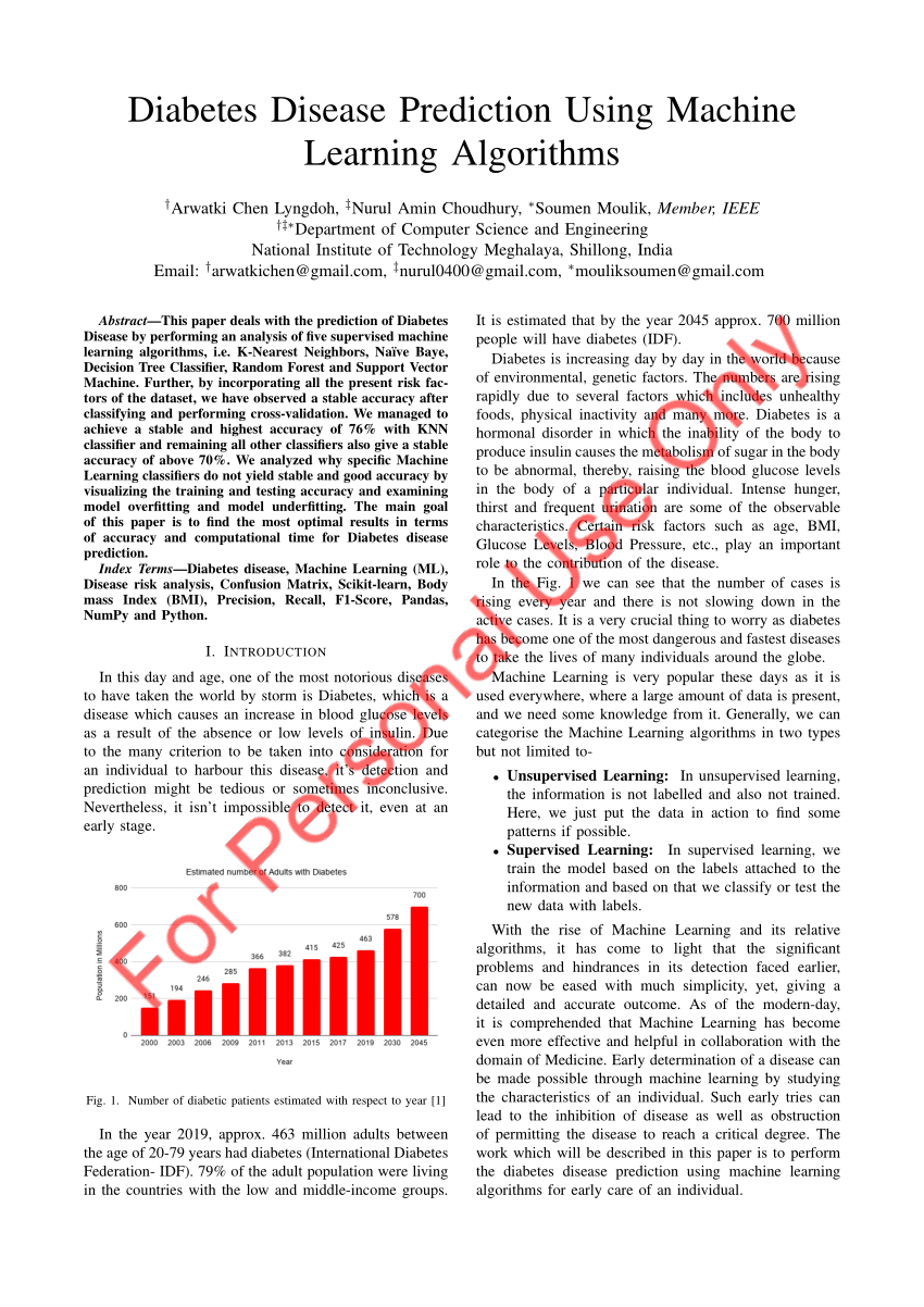 diabetes prediction using machine learning thesis