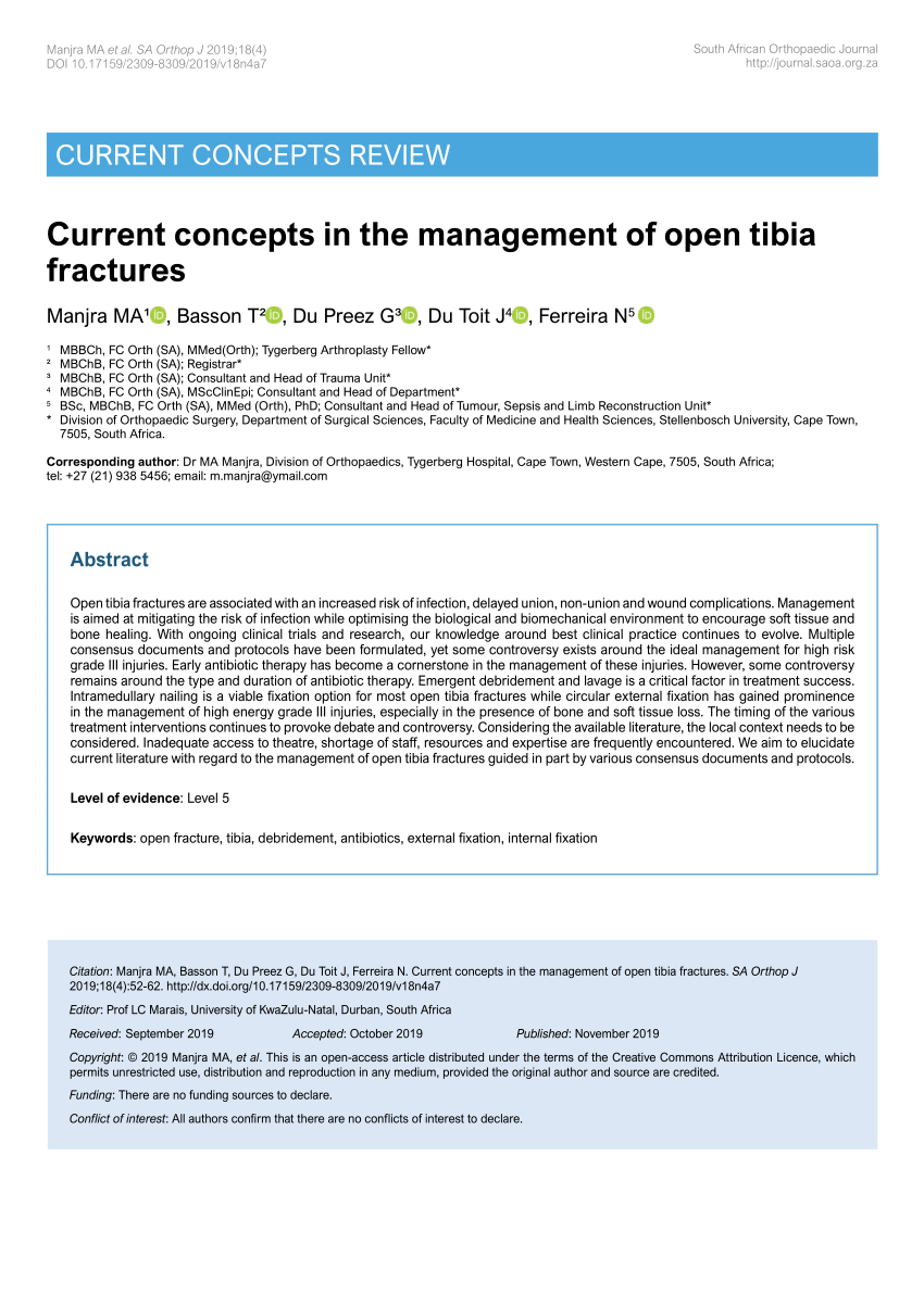 Functional outcomes and quality of life at 1-year follow-up after an open  tibia fracture in Malawi: a multicentre, prospective cohort study - The  Lancet Global Health