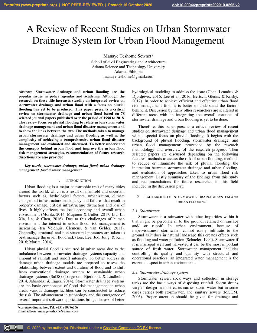 drainage system research paper pdf