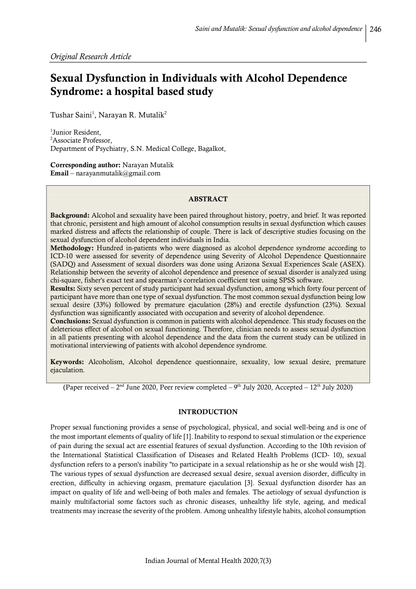 case study on alcohol dependence syndrome