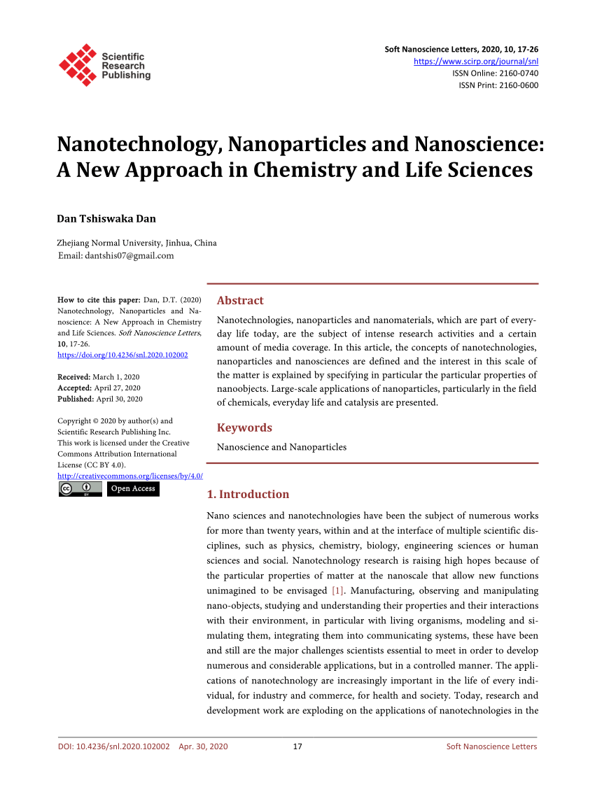 research paper nanotechnology pdf