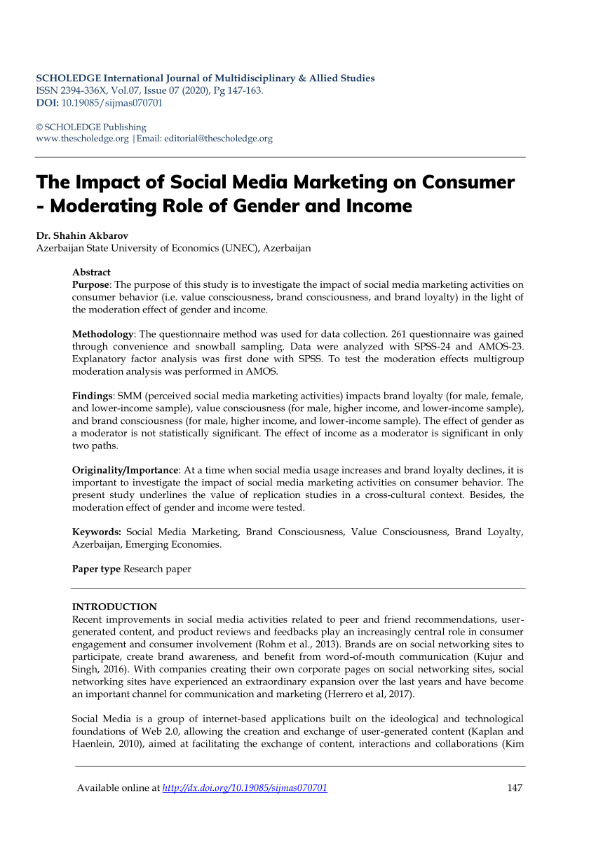impact of social media on consumer behavior thesis