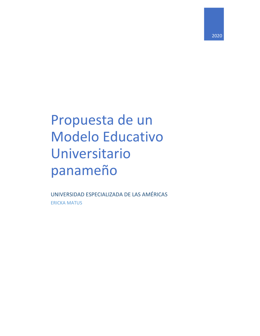 PDF) Propuesta de Modelo Educativo Universitario Panameño