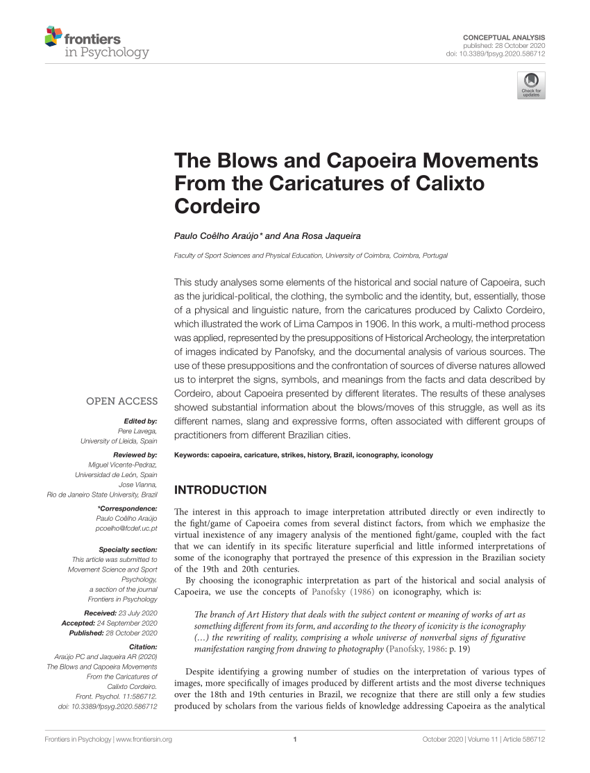 PDF) Social history of Capoeira through images. The Raul Pederneiras'  silhouettes