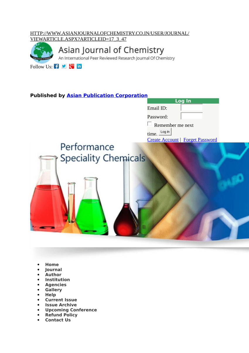 (PDF) Asian Journal of Chemistry