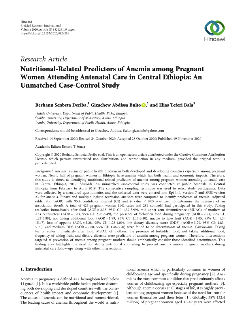 Pdf Nutritional Rel Anemia