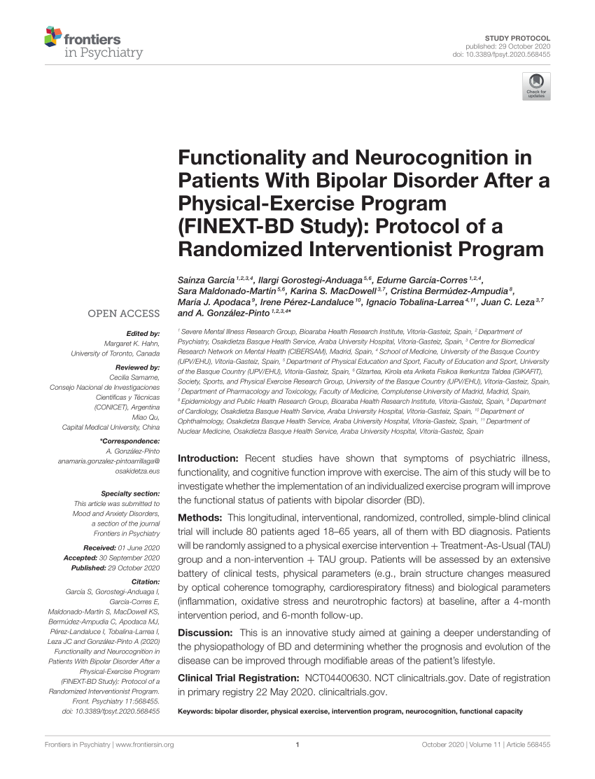 PDF Functionality and Neurocognition in Patients With Bipolar  