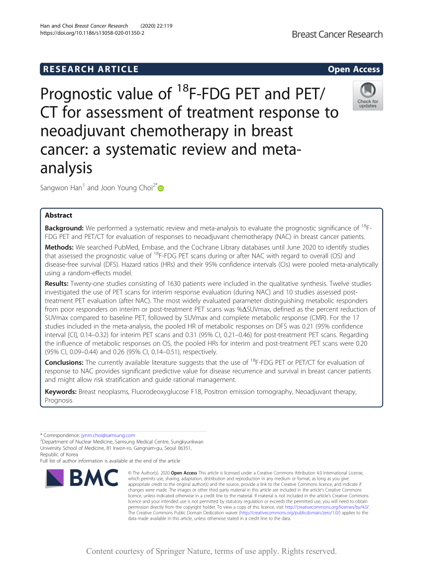PDF Prognostic Value Of F FDG PET And PET CT For Assessment Of Treatment Response To