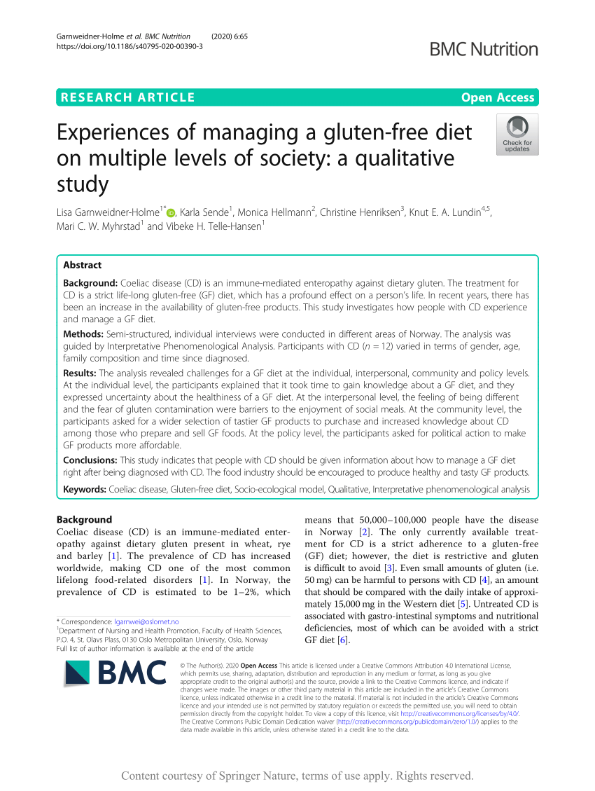 research paper on gluten free diet