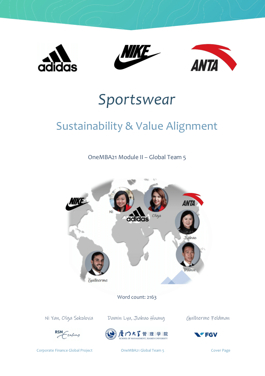 PDF) Adidas, Nike & Anta Sports - Comparative Financial Analysis on Value ESG and Sustainability Alignment