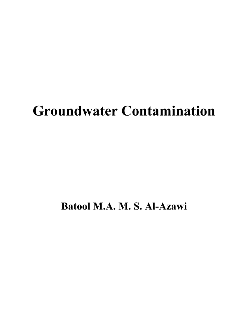 groundwater contamination research paper