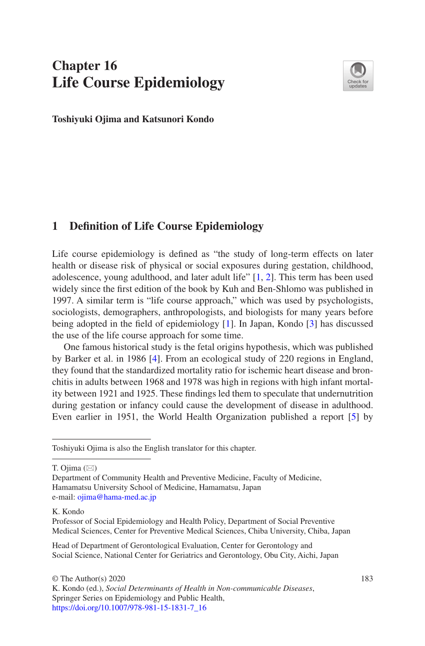 (PDF) Life Course Epidemiology