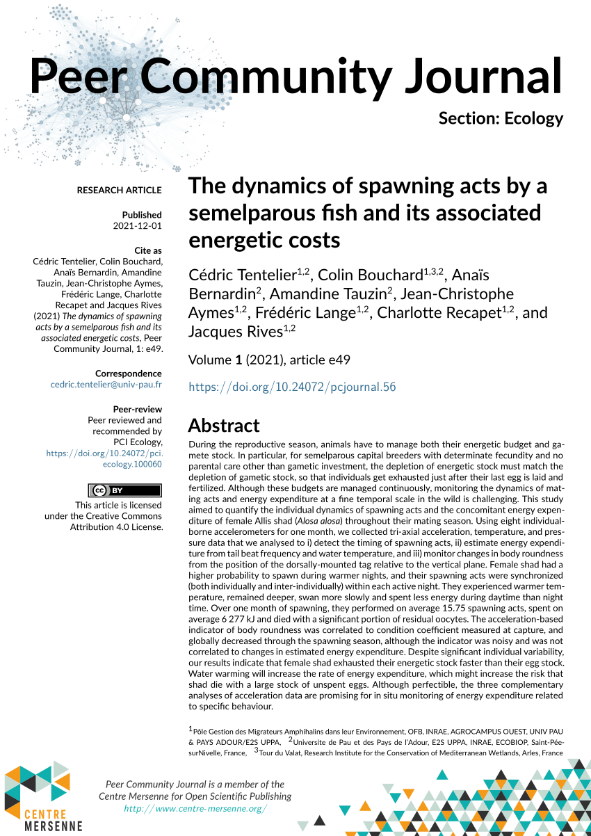 PDF) The dynamics of spawning acts by a semelparous fish and its