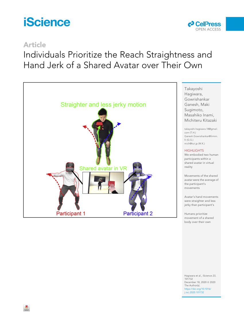 Chart showing the soft biometric scale factors for the simulated avatar