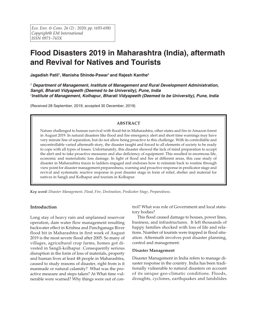 project work methodology of natural disasters in maharashtra