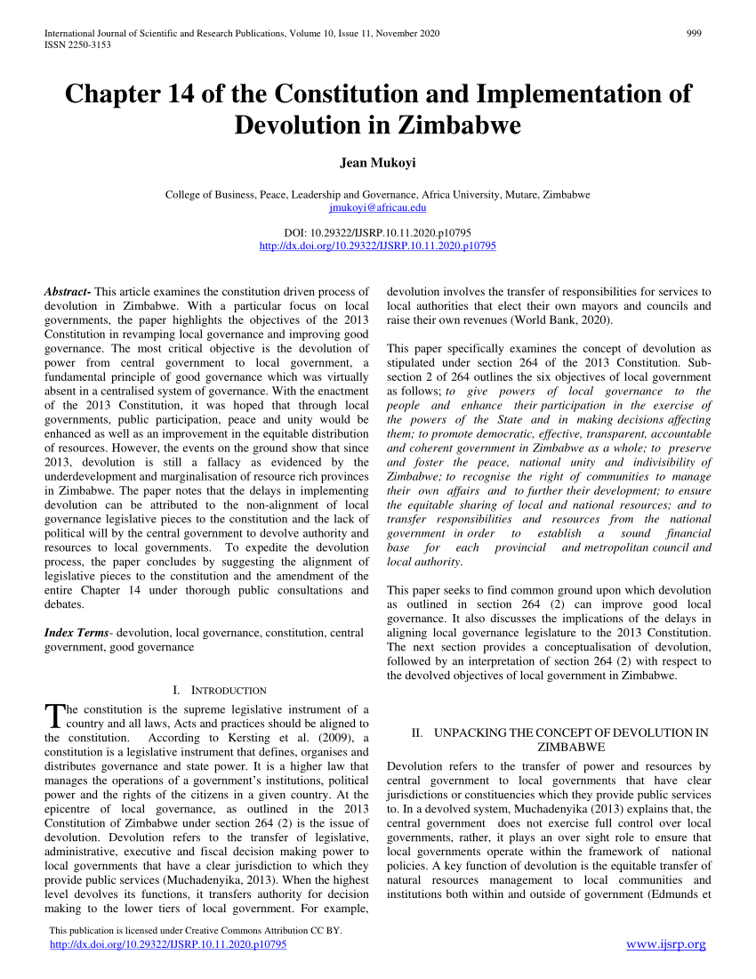 separation of powers in zimbabwe essay