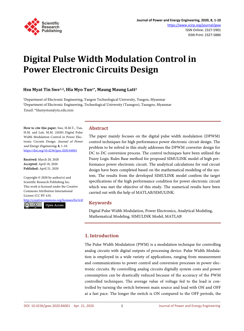 pulse width modulation tutorial pdf