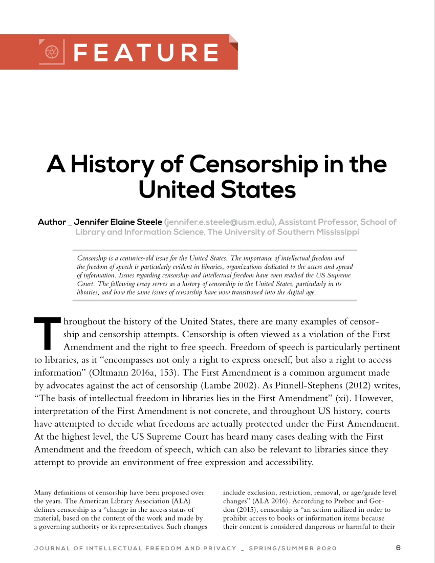 censorship in america essay