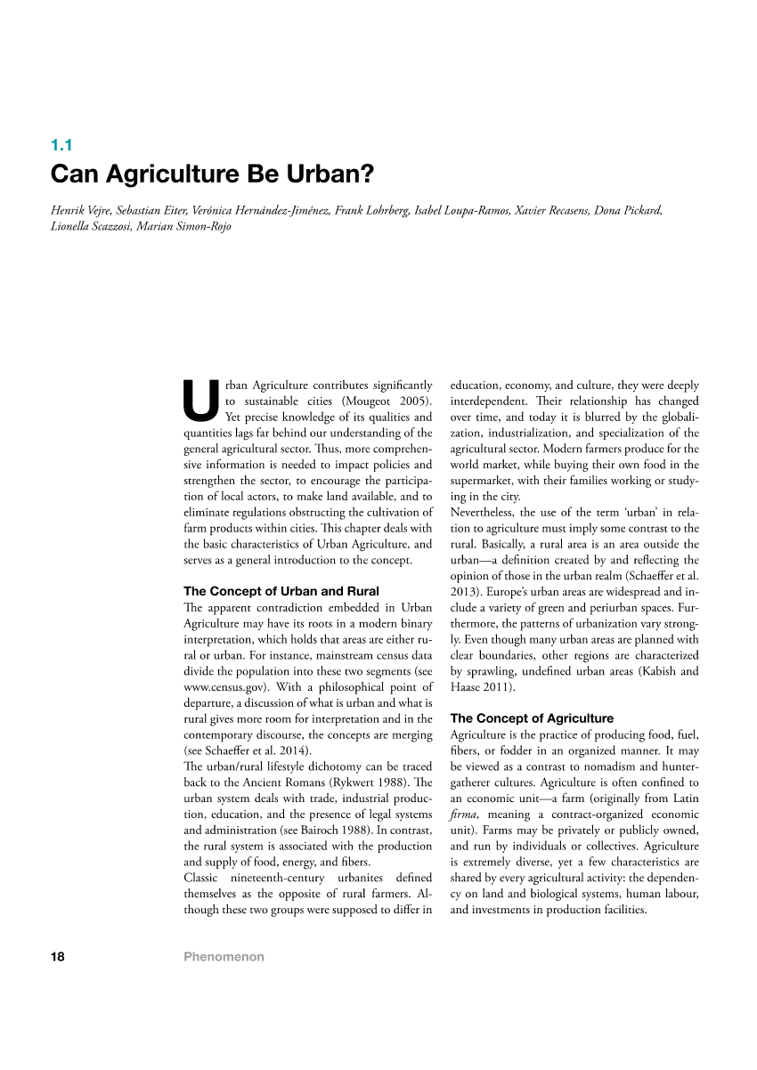 research articles urban agriculture