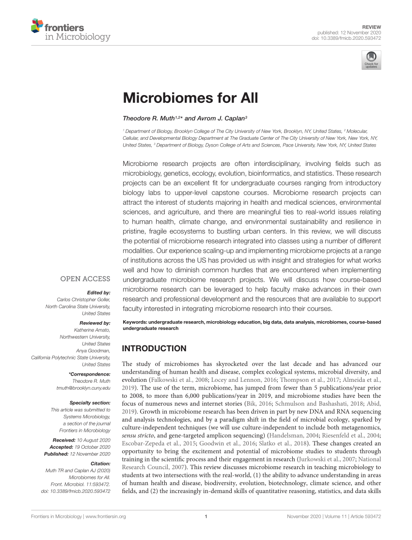 PDF) Microbiomes for All