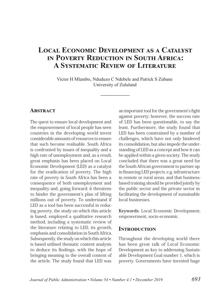 literature review on local economic development