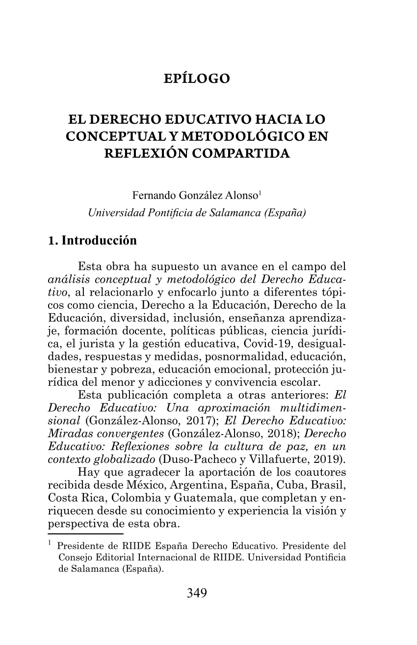 Pdf El Derecho Educativo Hacia Lo Conceptual Y MetodolÓgico En ReflexiÓn Compartida 4547