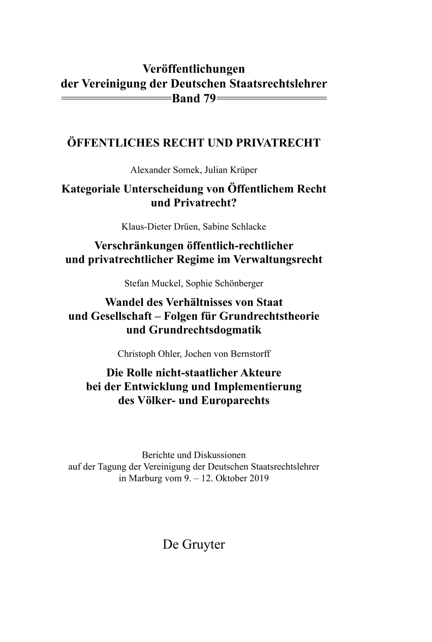 Pdf Öffentliches Recht Und Privatrecht 