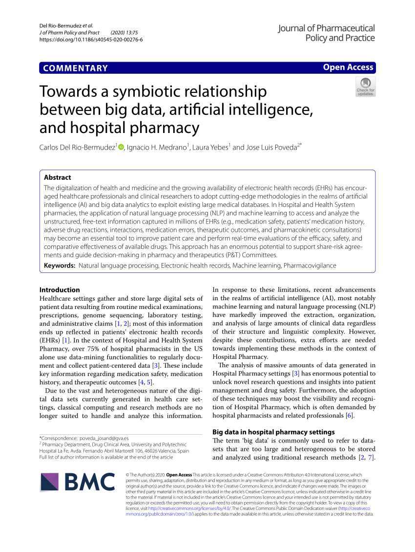 Pdf Towards A Symbiotic Relationship Between Big Data Artificial Intelligence And Hospital 