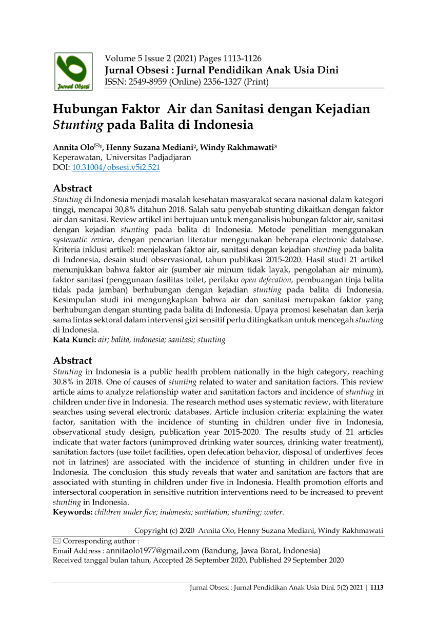 Hubungan Faktor Sosial Ekonomi Dengan Stunting Baduta Di Indonesia