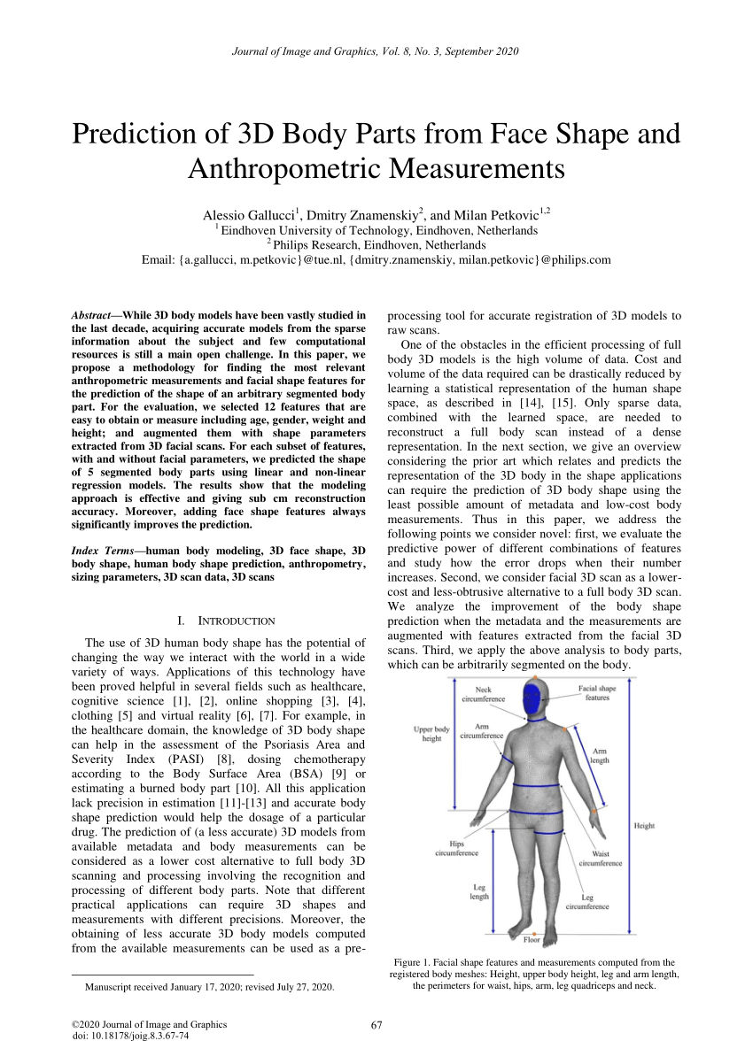 PDF] Exploring the space of human body shapes: data-driven synthesis under  anthropometric control
