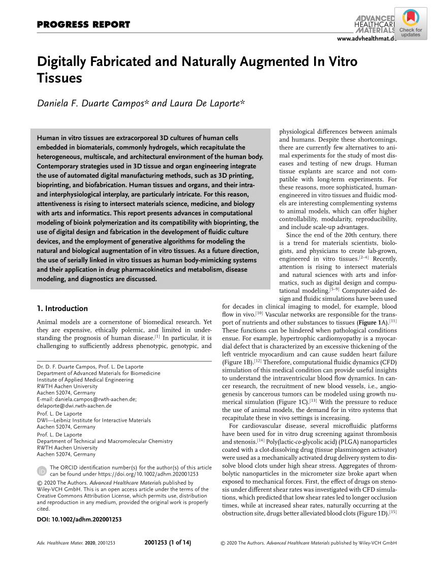 Pdf Digitally Fabricated And Naturally Augmented In Vitro Tissues