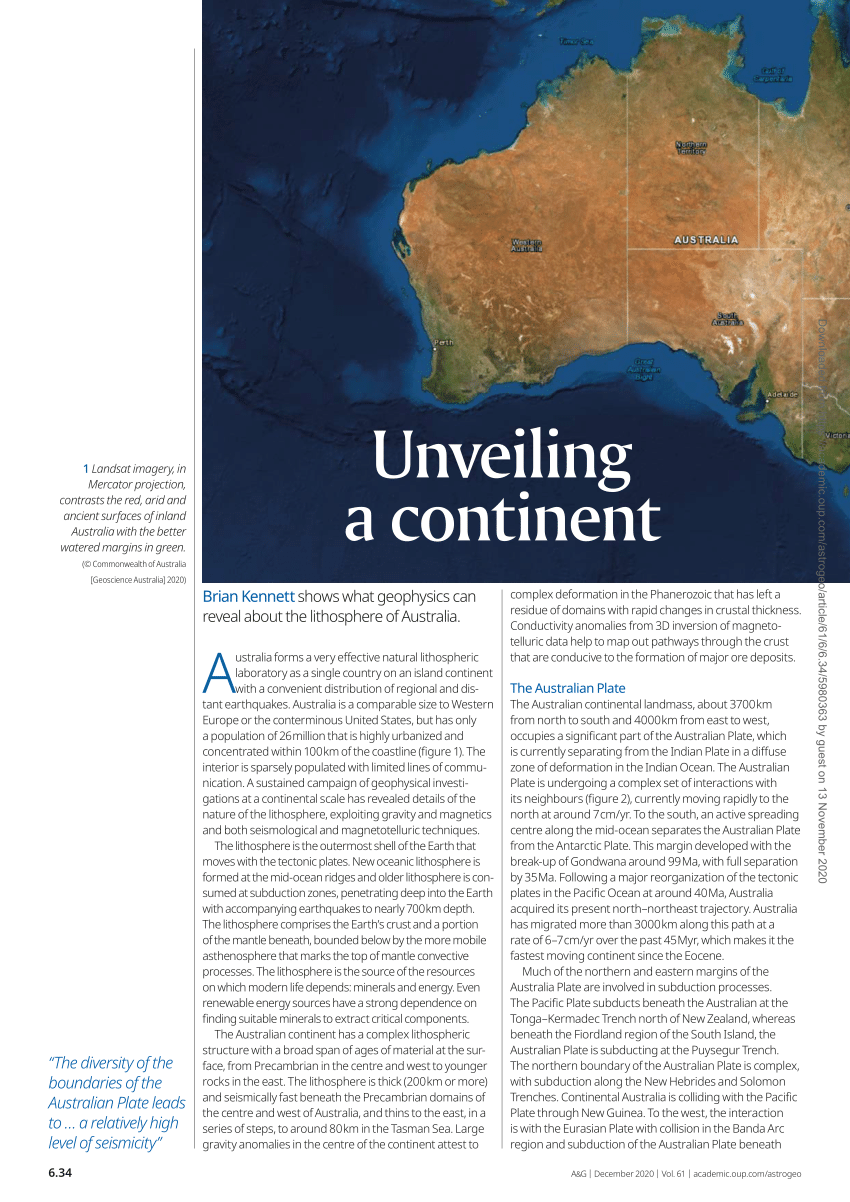 (PDF) Unveiling a continent