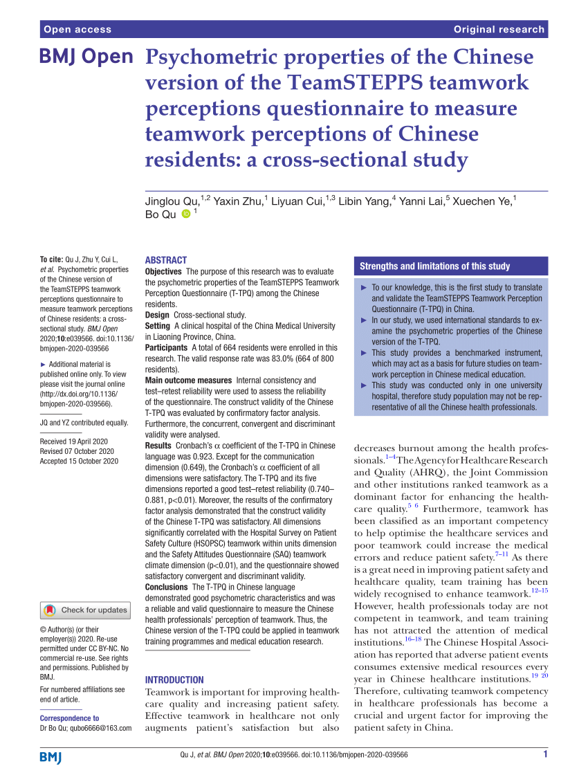 Full article: Psychometric properties of the Chinese version of