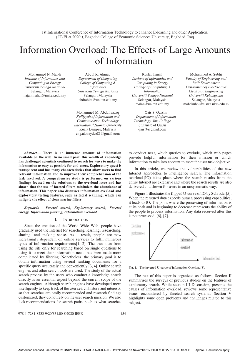 research paper on information overload