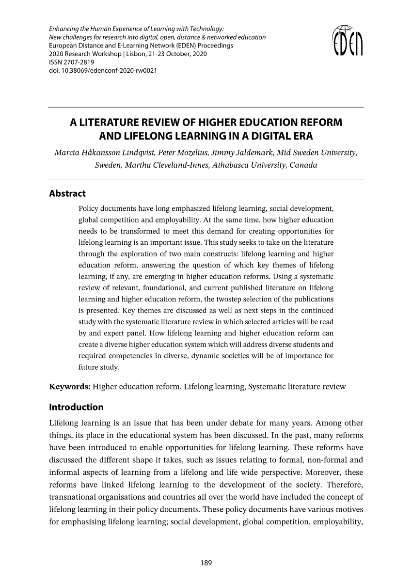 literature review of education policies