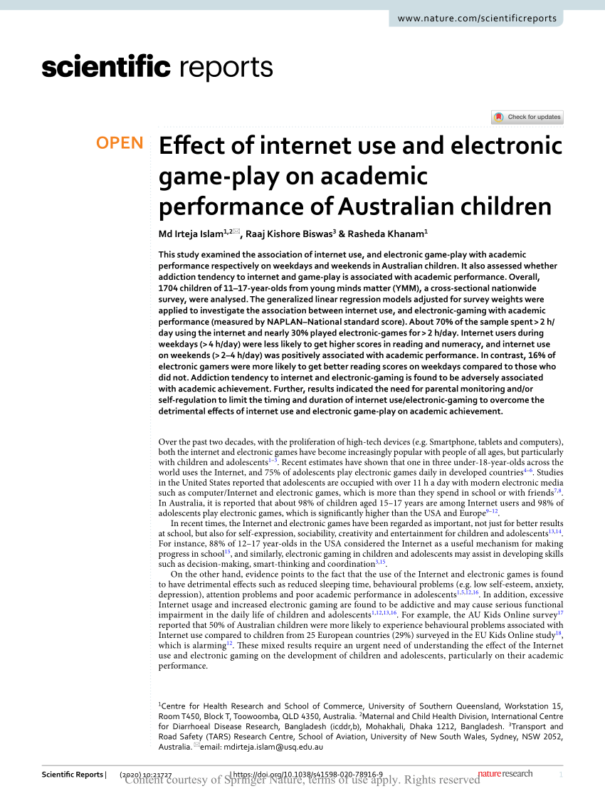 PDF) Impact of Online Game on Academic Skills of the Child