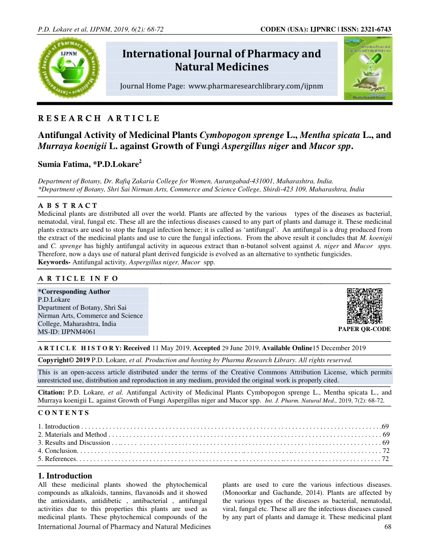 medicinal plant research paper