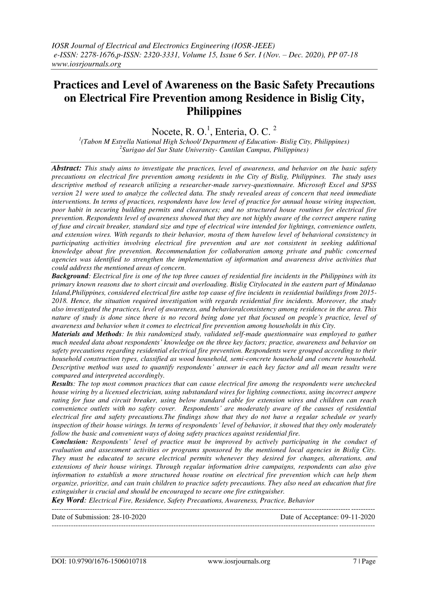 research paper about fire prevention in the philippines