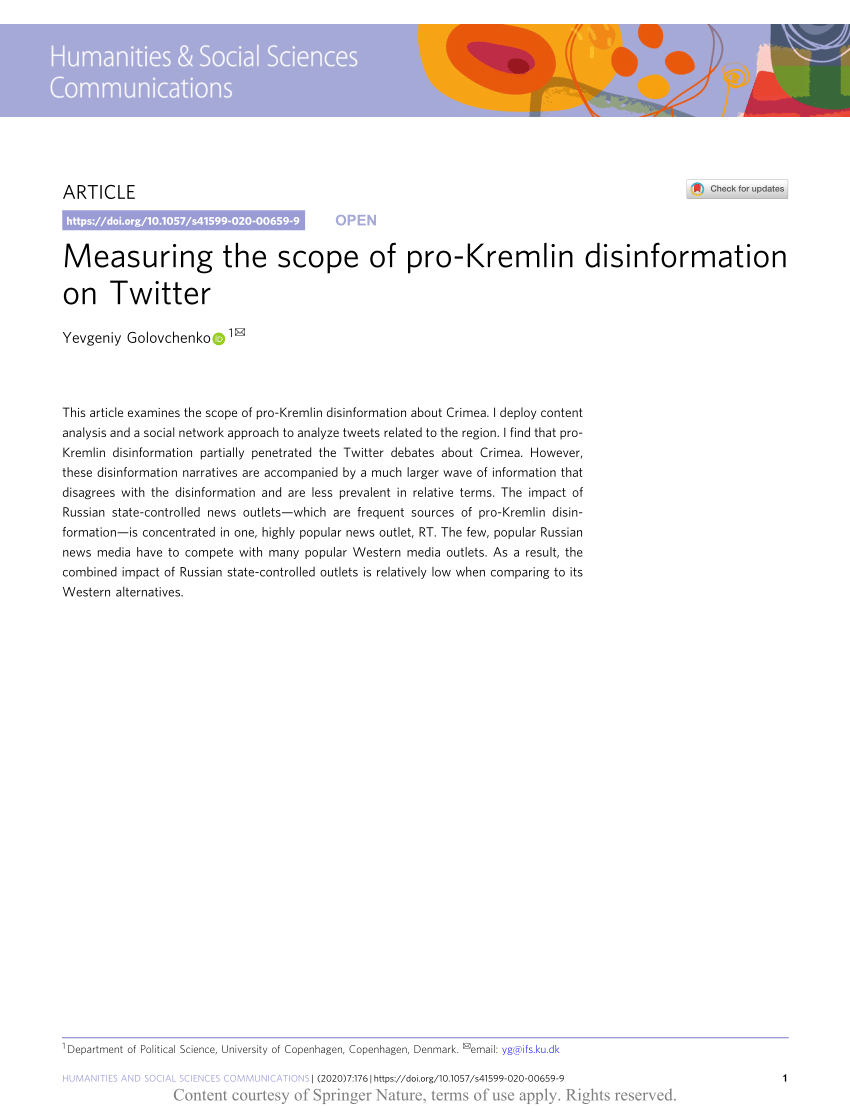 Measuring the scope of pro-Kremlin disinformation on Twitter
