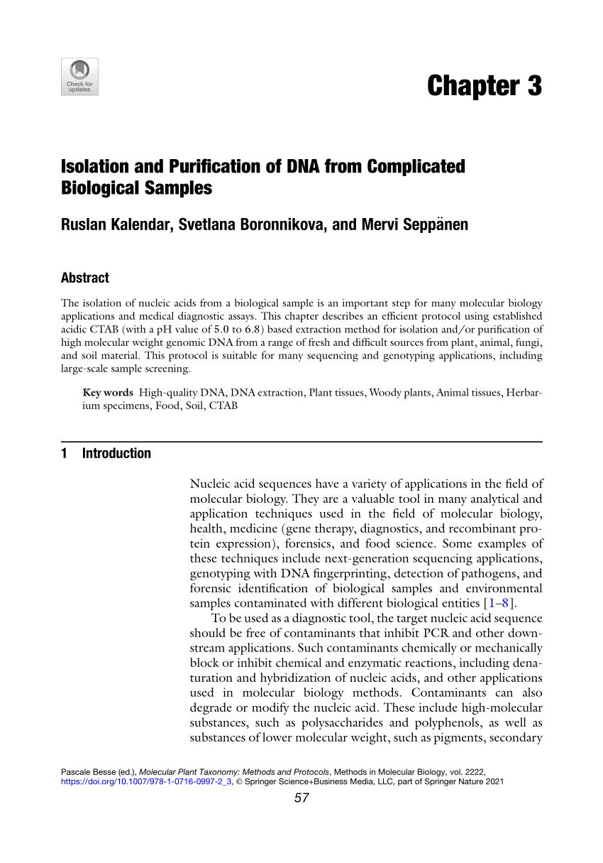 nanotechnology methods for dna isolation research paper