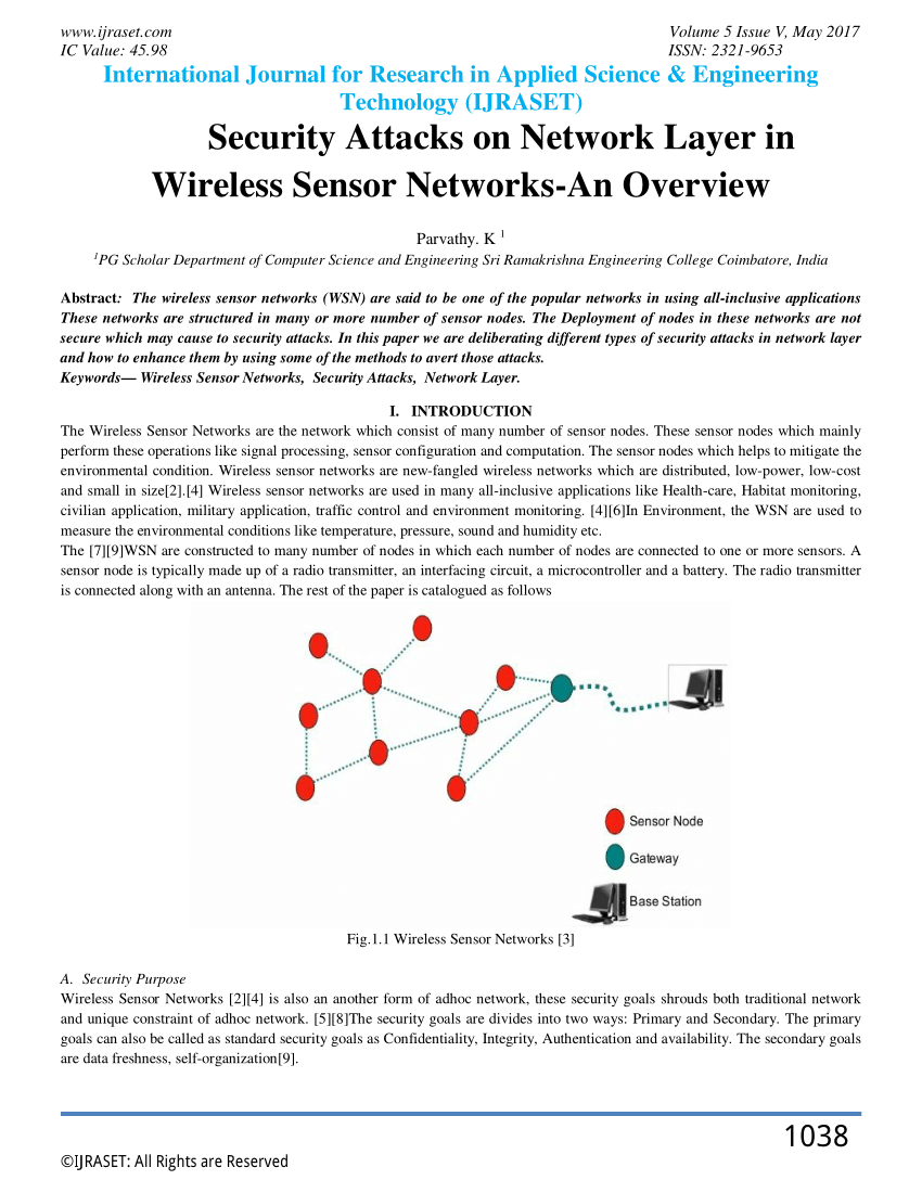 wireless sensor network security research papers