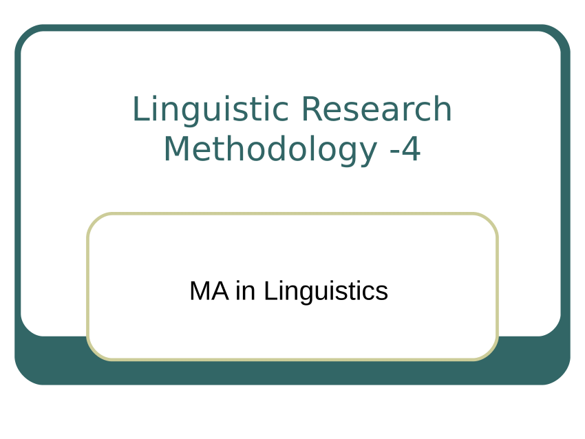 linguistic research methods
