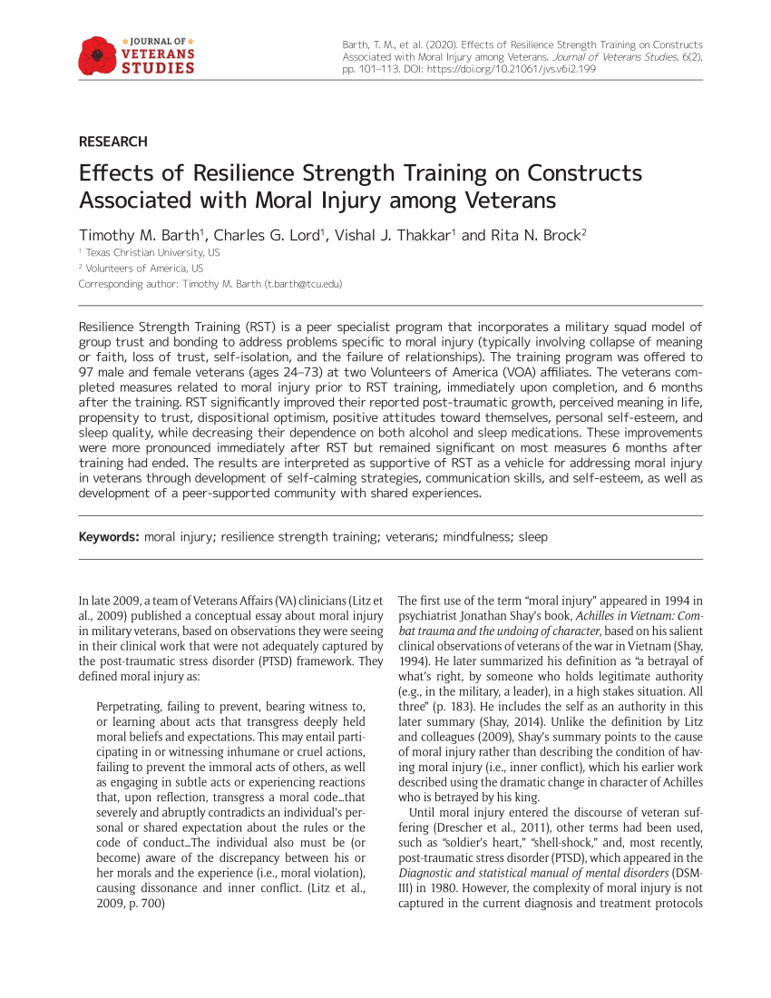 PDF) Effects of Resilience Strength Training on Constructs ...