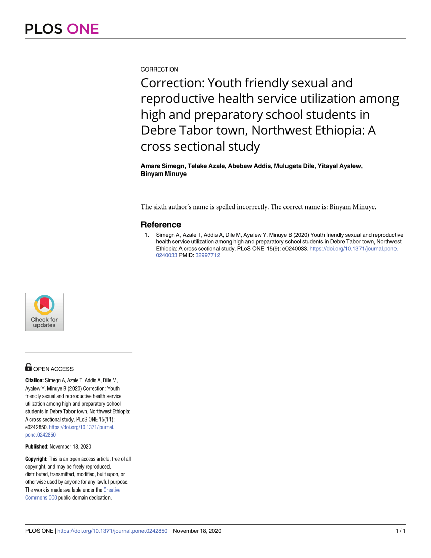 Pdf Correction Youth Friendly Sexual And Reproductive Health Service Utilization Among High 9672