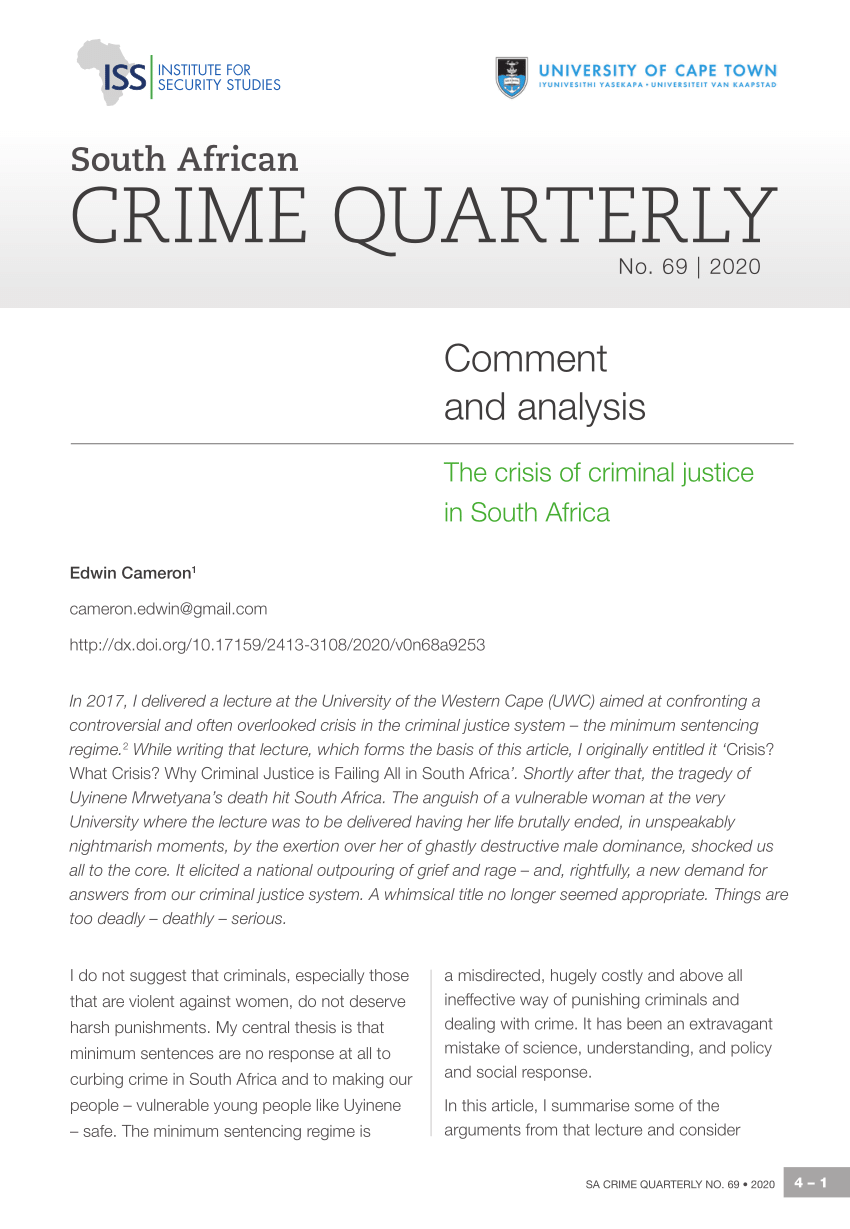 causes of crime in south africa essay